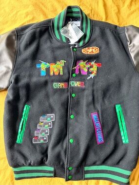 TMNT Teenage Mutant Ninja Turtles Arcade Varsity Jacket - Headgear Classics